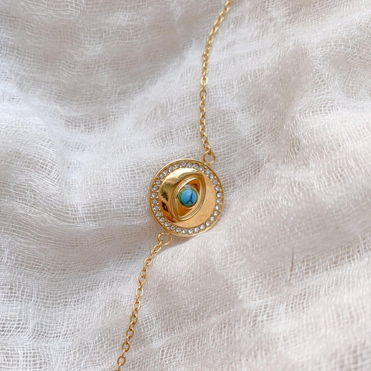 Pulsera ojo dorado